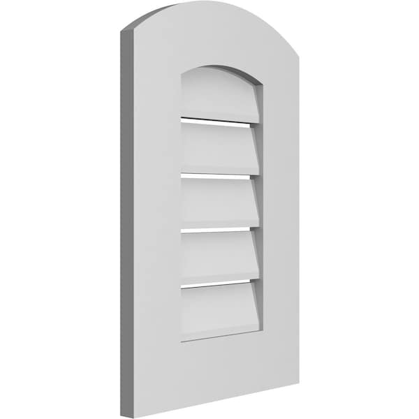 Arch Top Surface Mount PVC Gable Vent: Non-Functional, W/ 3-1/2W X 1P Standard Frame, 14W X 20H